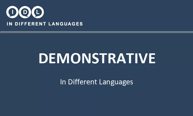 Demonstrative in Different Languages - Image