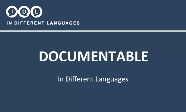 Documentable in Different Languages - Image