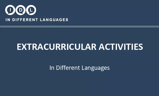 Extracurricular activities in Different Languages - Image