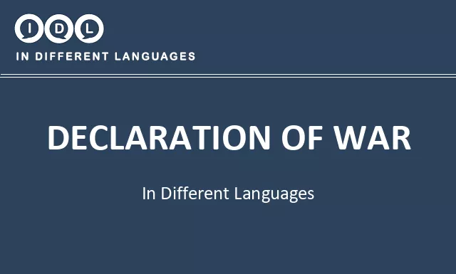 Declaration of war in Different Languages - Image