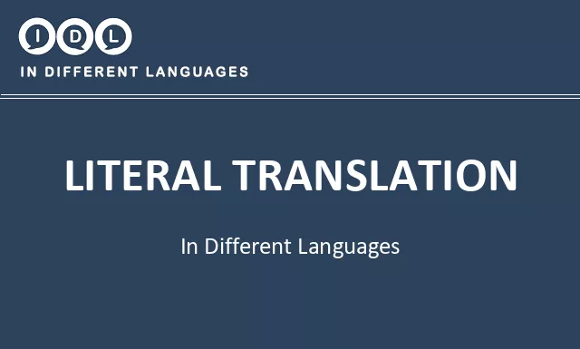 Literal translation in Different Languages - Image