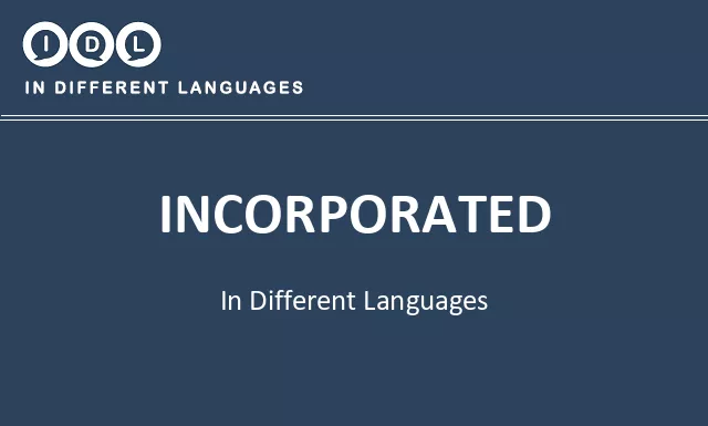 Incorporated in Different Languages - Image