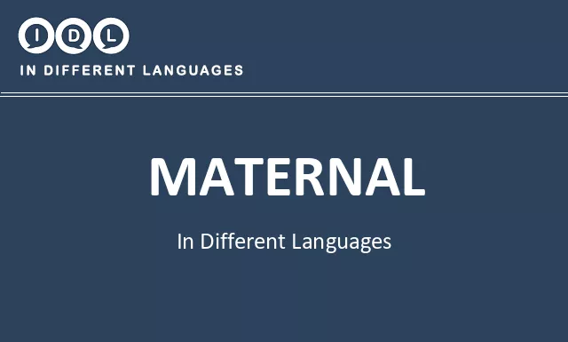 Maternal in Different Languages - Image