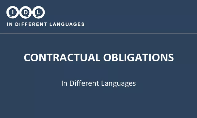 Contractual obligations in Different Languages - Image