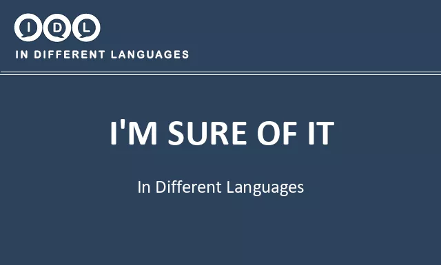 I'm sure of it in Different Languages - Image