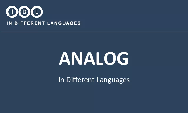 Analog in Different Languages - Image