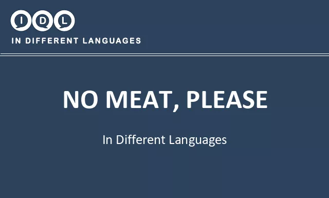 No meat, please in Different Languages - Image