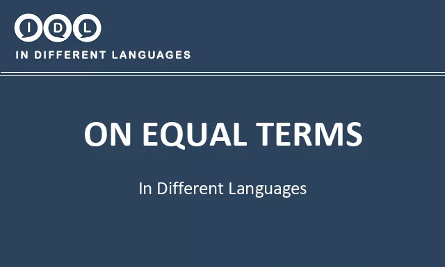 On equal terms in Different Languages - Image