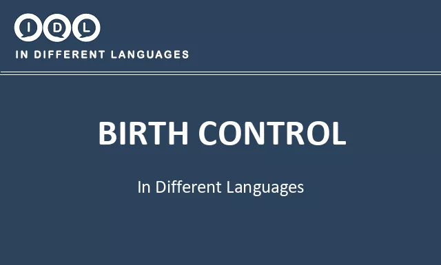 Birth control in Different Languages - Image