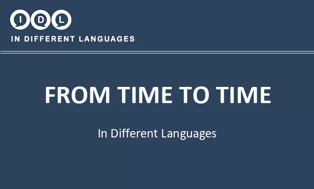 From time to time in Different Languages - Image