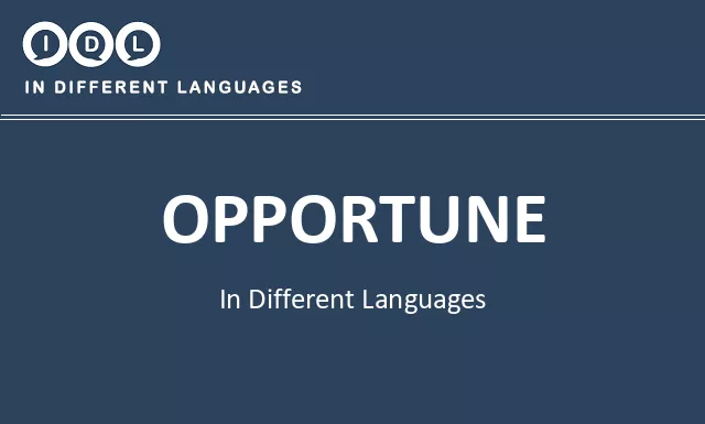 Opportune in Different Languages - Image