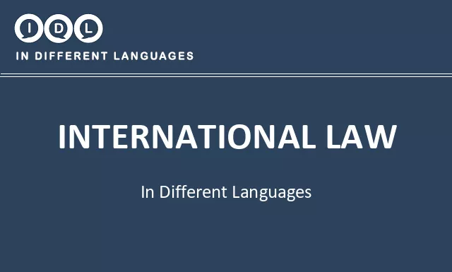 International law in Different Languages - Image