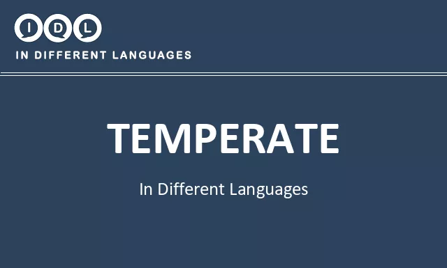 Temperate in Different Languages - Image
