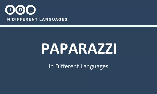 Paparazzi in Different Languages - Image