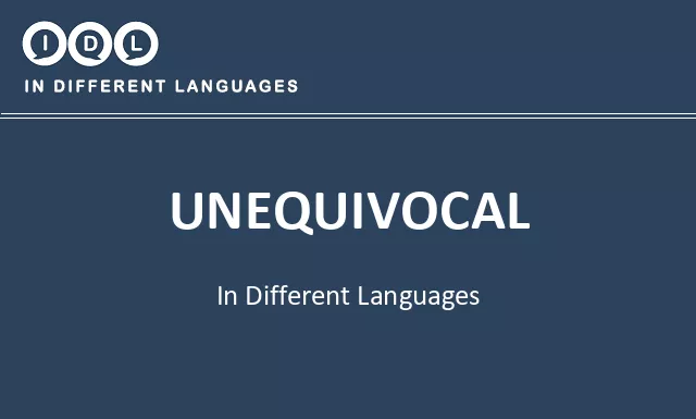 Unequivocal in Different Languages - Image