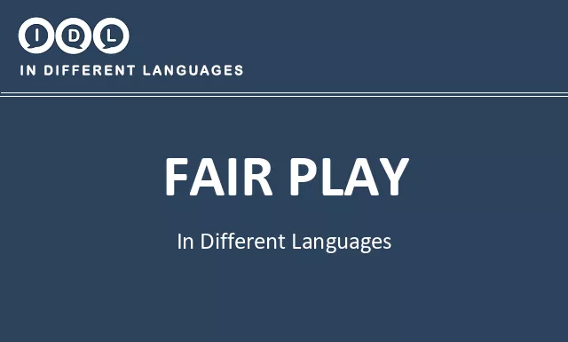 Fair play in Different Languages - Image