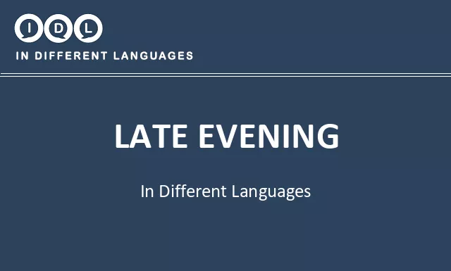 Late evening in Different Languages - Image