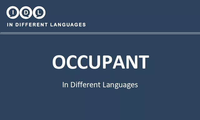 Occupant in Different Languages - Image