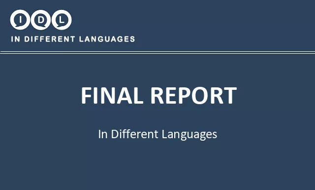 Final report in Different Languages - Image