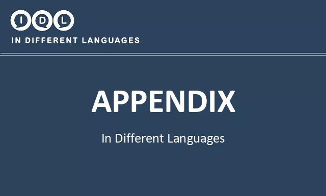 Appendix in Different Languages - Image
