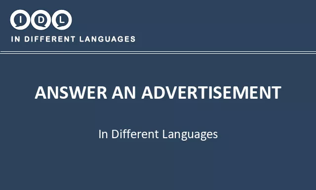 Answer an advertisement in Different Languages - Image