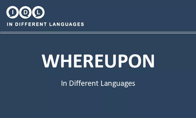 Whereupon in Different Languages - Image
