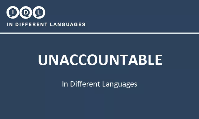 Unaccountable in Different Languages - Image