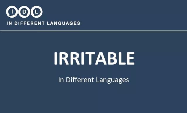 Irritable in Different Languages - Image