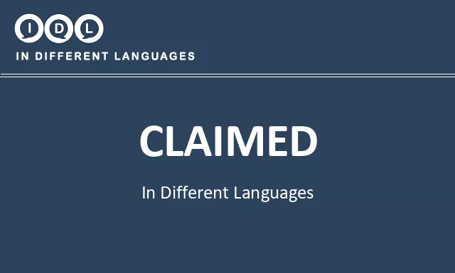 Claimed in Different Languages - Image