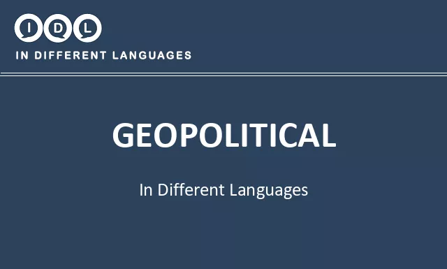 Geopolitical in Different Languages - Image