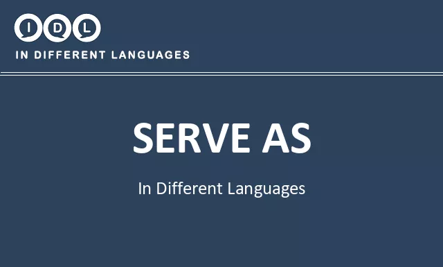 Serve as in Different Languages - Image