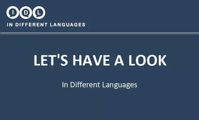 Let's have a look in Different Languages - Image