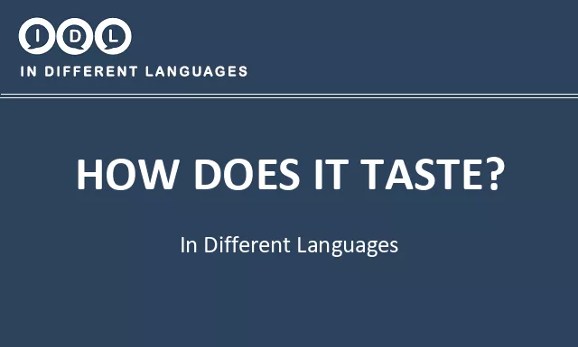 How does it taste? in Different Languages - Image