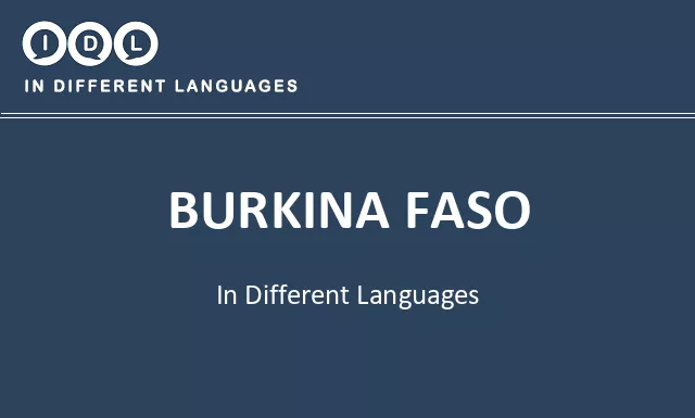Burkina faso in Different Languages - Image