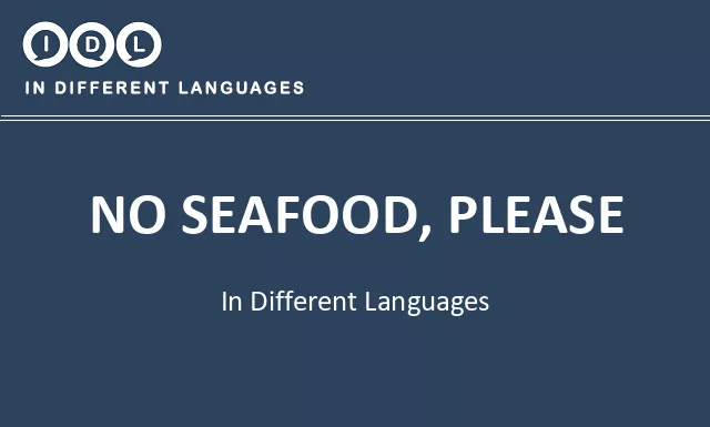 No seafood, please in Different Languages - Image