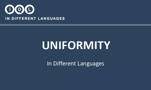 Uniformity in Different Languages - Image