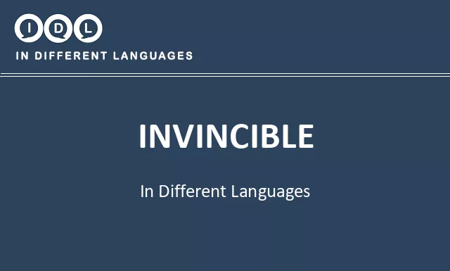Invincible in Different Languages - Image