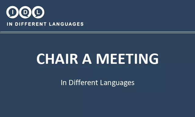 Chair a meeting in Different Languages - Image