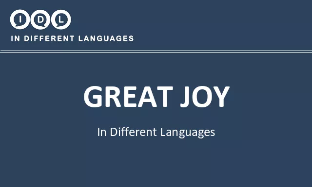 Great joy in Different Languages - Image