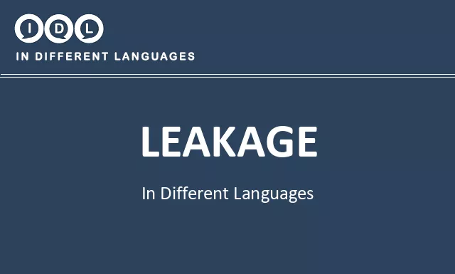 Leakage in Different Languages - Image
