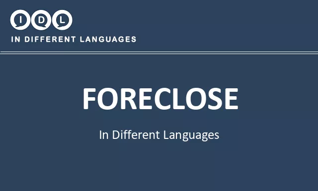 Foreclose in Different Languages - Image