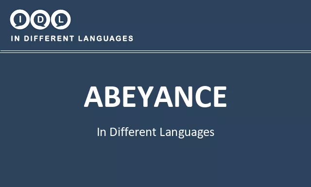 Abeyance in Different Languages - Image