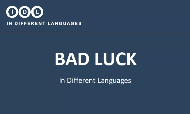 Bad luck in Different Languages - Image