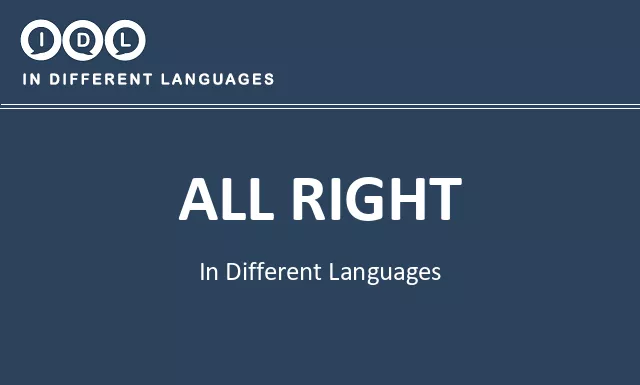 All right in Different Languages - Image