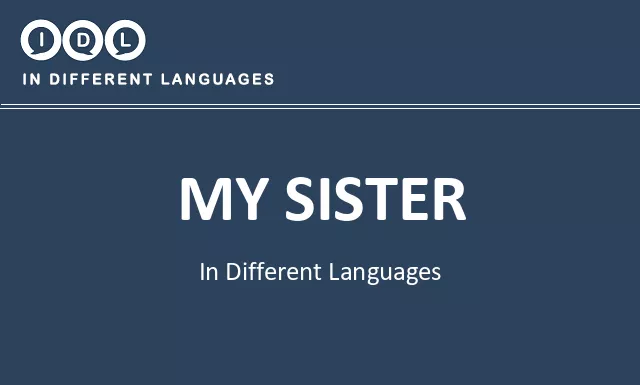 My sister in Different Languages - Image