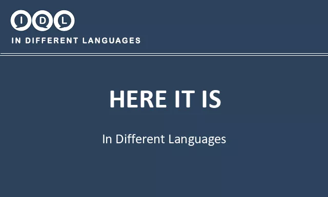 Here it is in Different Languages - Image