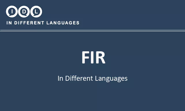 Fir in Different Languages - Image