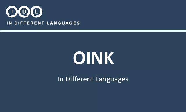 Oink in Different Languages - Image
