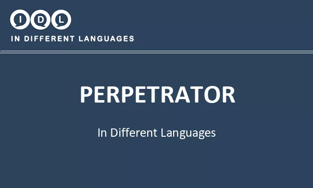 Perpetrator in Different Languages - Image