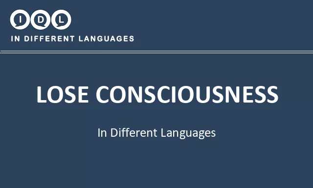 Lose consciousness in Different Languages - Image